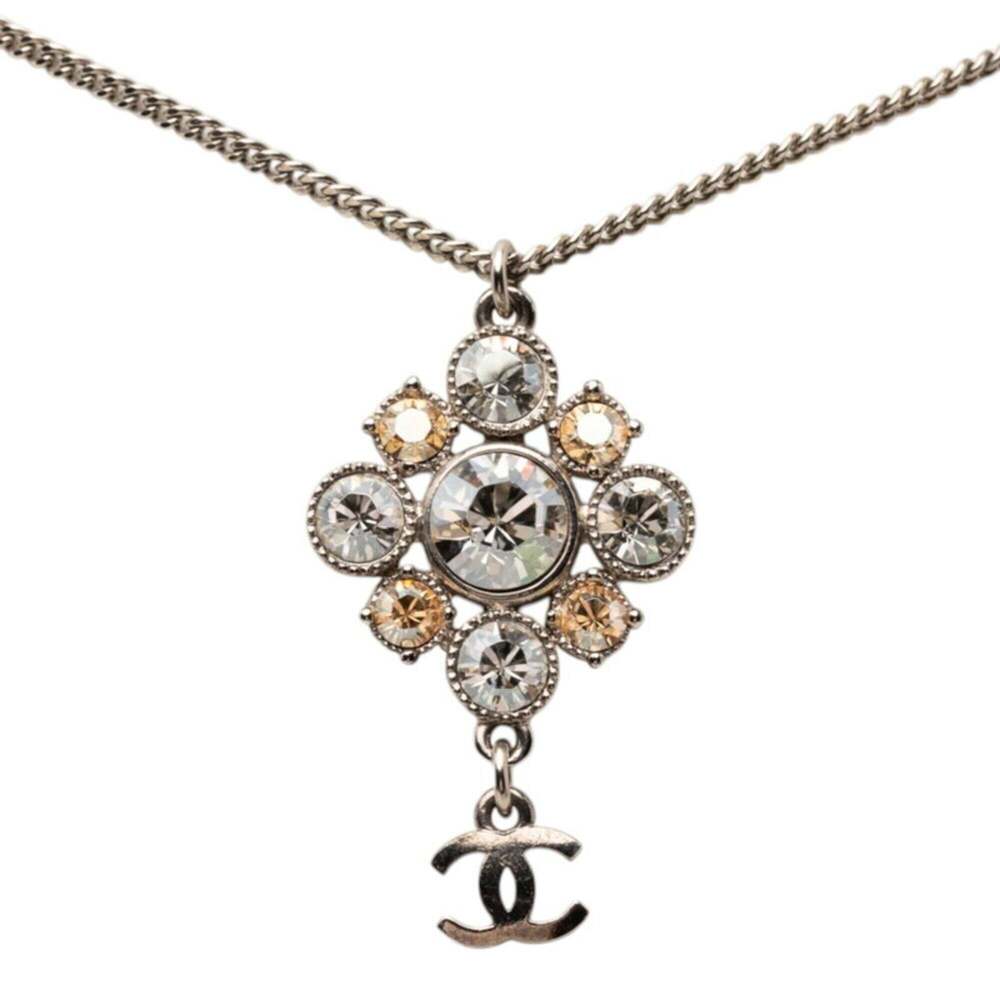 CHANEL Silver Logo Necklace